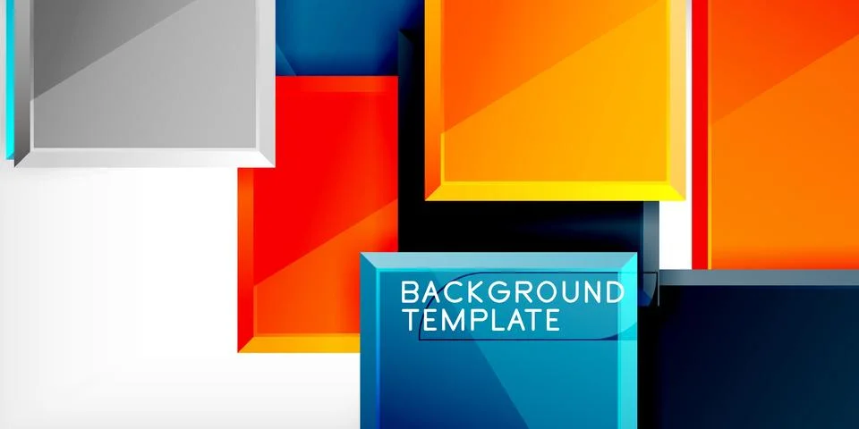 Colorful squares and rectangles. Vector Illustration For Wallpaper, Banner Illustrazione stock