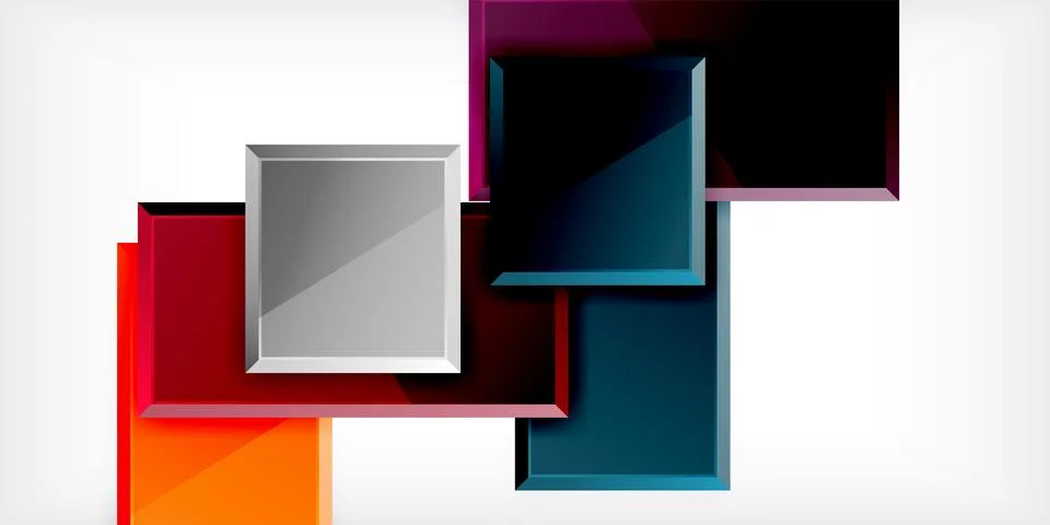 Colorful squares and rectangles. Vector Illustration For Wallpaper, Banner 스톡 일러스트