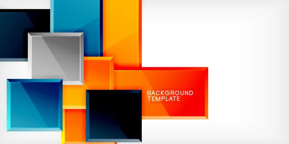 Colorful squares and rectangles. Vector Illustration For Wallpaper, Banner Illustrazione stock