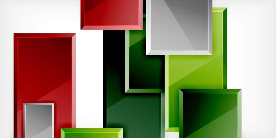 Colorful squares and rectangles. Vector Illustration For Wallpaper, Banner 스톡 일러스트