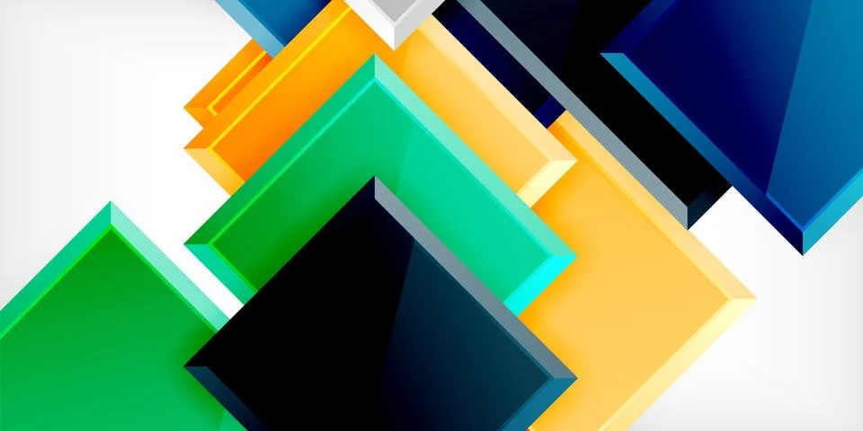 Colorful squares and rectangles. Vector Illustration For Wallpaper, Banner Illustrazione stock