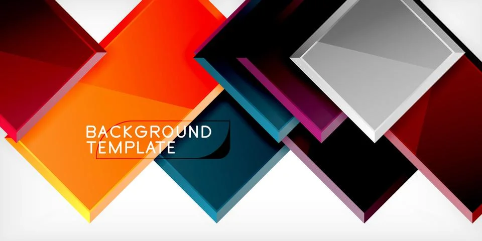 Colorful squares and rectangles. Vector Illustration For Wallpaper, Banner Illustrazione stock