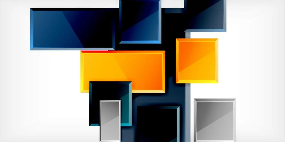 Colorful squares and rectangles. Vector Illustration For Wallpaper, Banner 스톡 일러스트