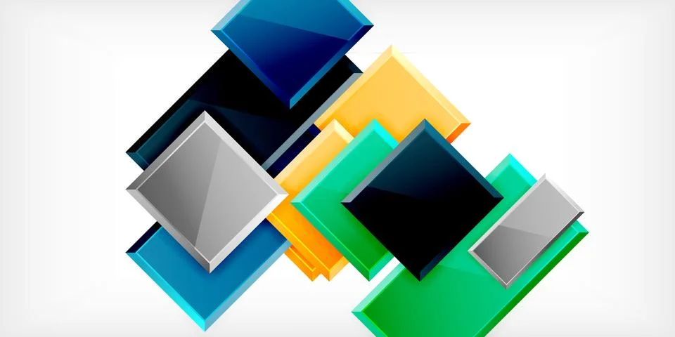 Colorful squares and rectangles. Vector Illustration For Wallpaper, Banner Illustrazione stock