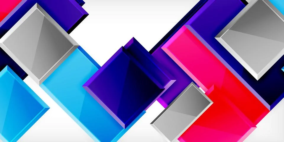 Colorful squares and rectangles. Vector Illustration For Wallpaper, Banner 스톡 일러스트