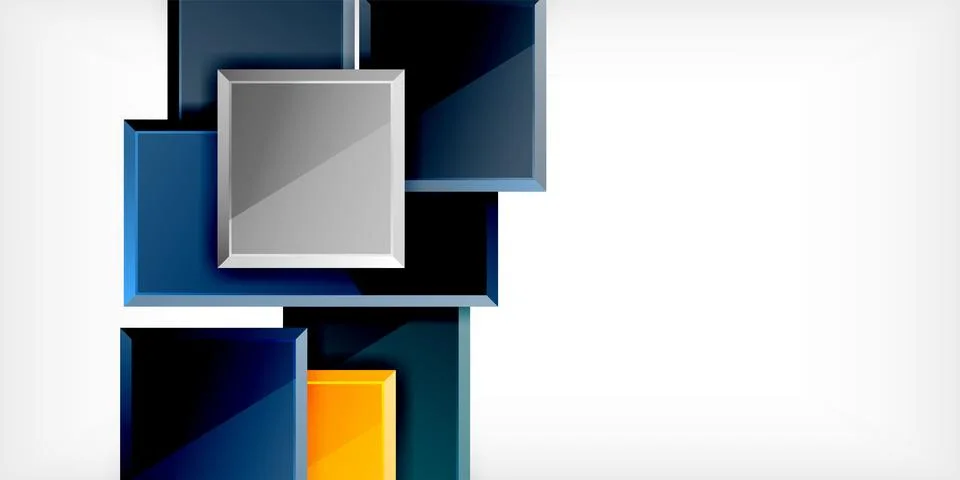 Colorful squares and rectangles. Vector Illustration For Wallpaper, Banner 스톡 일러스트