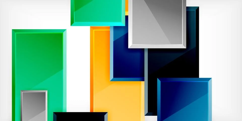 Colorful squares and rectangles. Vector Illustration For Wallpaper, Banner 库存插图