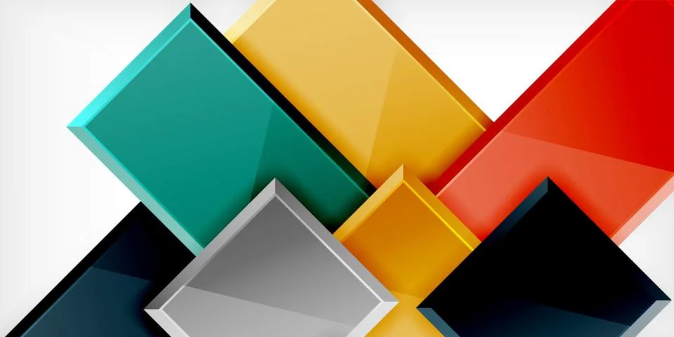 Colorful squares and rectangles. Vector Illustration For Wallpaper, Banner Illustrazione stock
