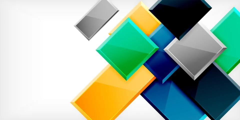 Colorful squares and rectangles. Vector Illustration For Wallpaper, Banner 스톡 일러스트
