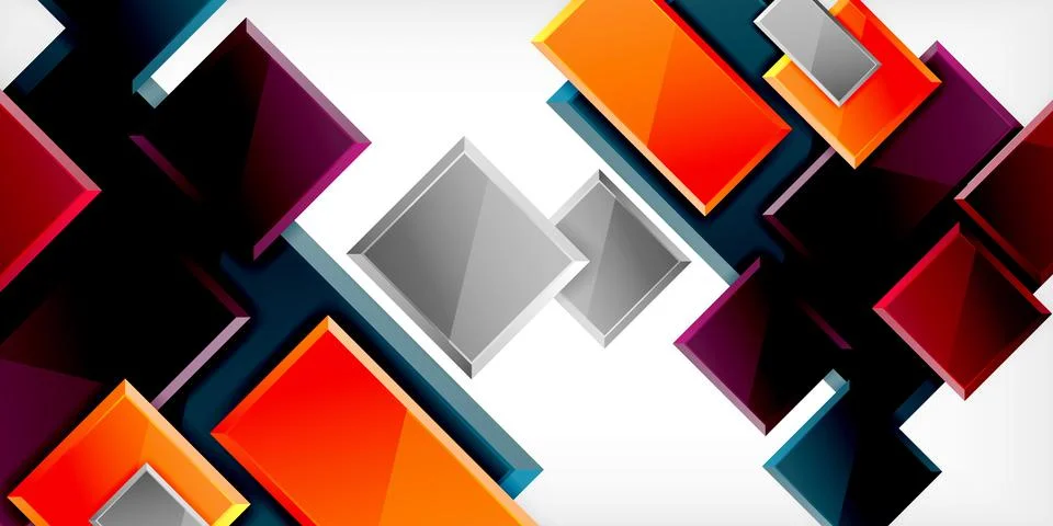 Colorful squares and rectangles. Vector Illustration For Wallpaper, Banner 스톡 일러스트