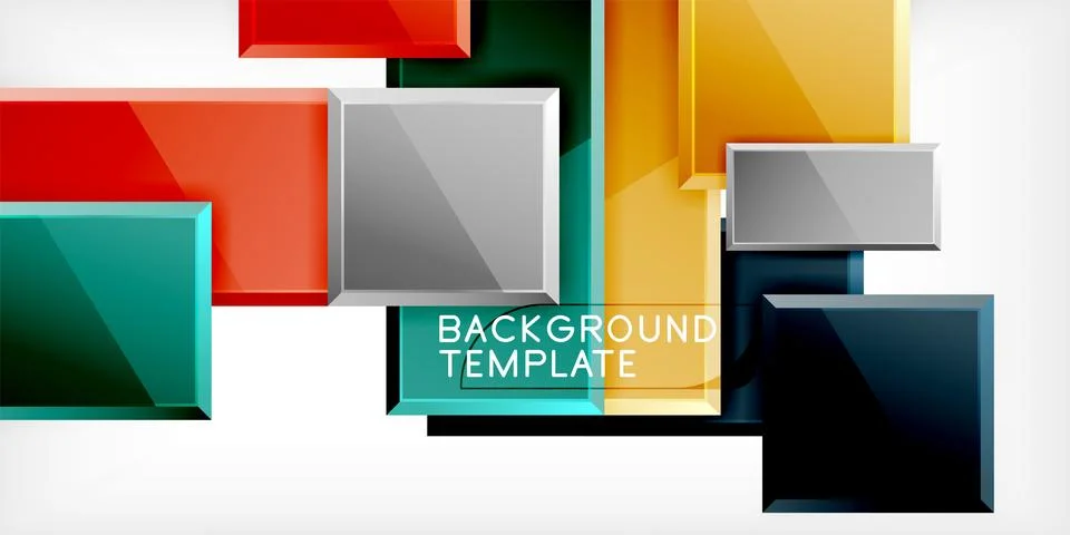 Colorful squares and rectangles. Vector Illustration For Wallpaper, Banner Illustrazione stock