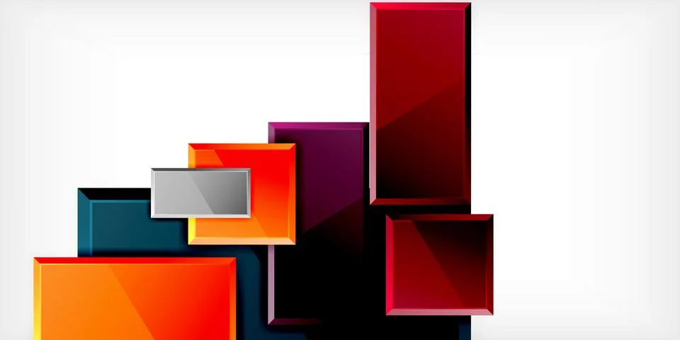 Colorful squares and rectangles. Vector Illustration For Wallpaper, Banner 스톡 일러스트