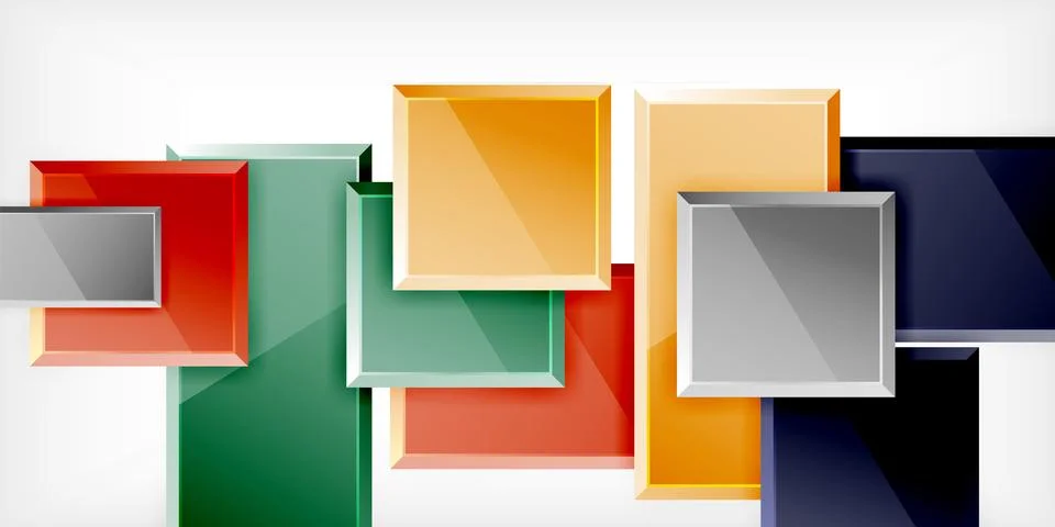 Colorful squares and rectangles. Vector Illustration For Wallpaper, Banner 스톡 일러스트