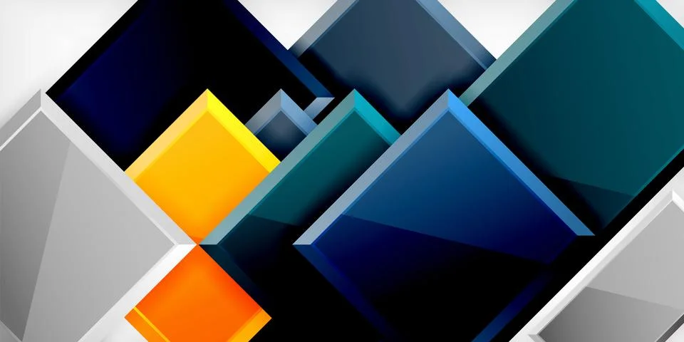 Colorful squares and rectangles. Vector Illustration For Wallpaper, Banner 스톡 일러스트