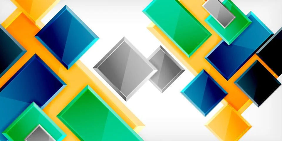 Colorful squares and rectangles. Vector Illustration For Wallpaper, Banner 库存插图