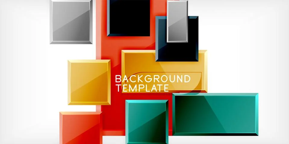 Colorful squares and rectangles. Vector Illustration For Wallpaper, Banner Illustrazione stock