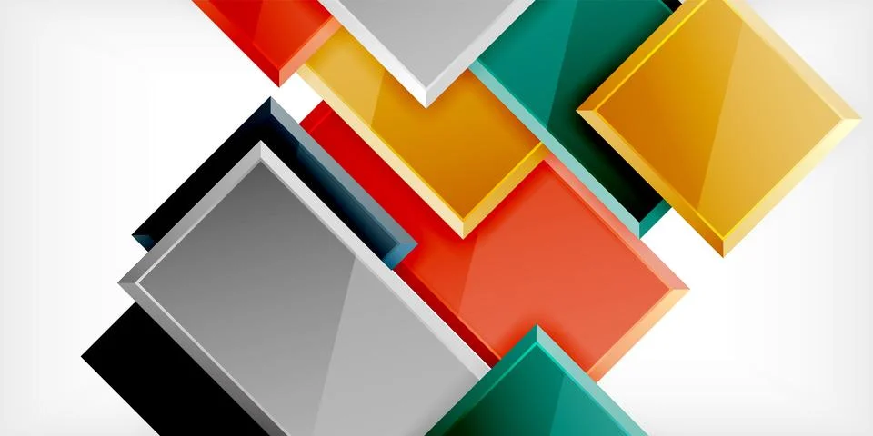 Colorful squares and rectangles. Vector Illustration For Wallpaper, Banner Illustrazione stock