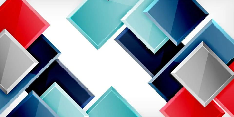 Colorful squares and rectangles. Vector Illustration For Wallpaper, Banner Illustrazione stock