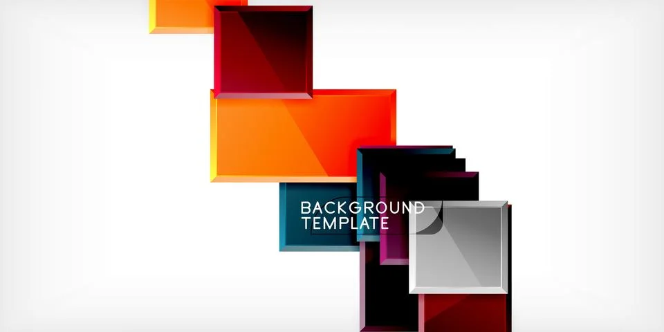 Colorful squares and rectangles. Vector Illustration For Wallpaper, Banner Illustrazione stock