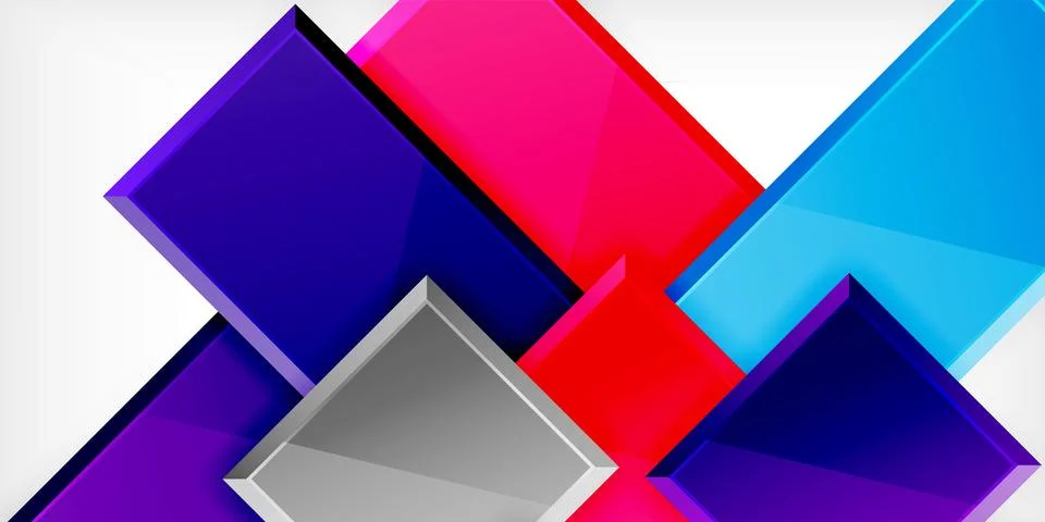 Colorful squares and rectangles. Vector Illustration For Wallpaper, Banner Illustrazione stock