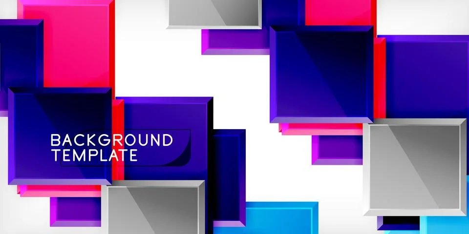 Colorful squares and rectangles. Vector Illustration For Wallpaper, Banner Illustrazione stock