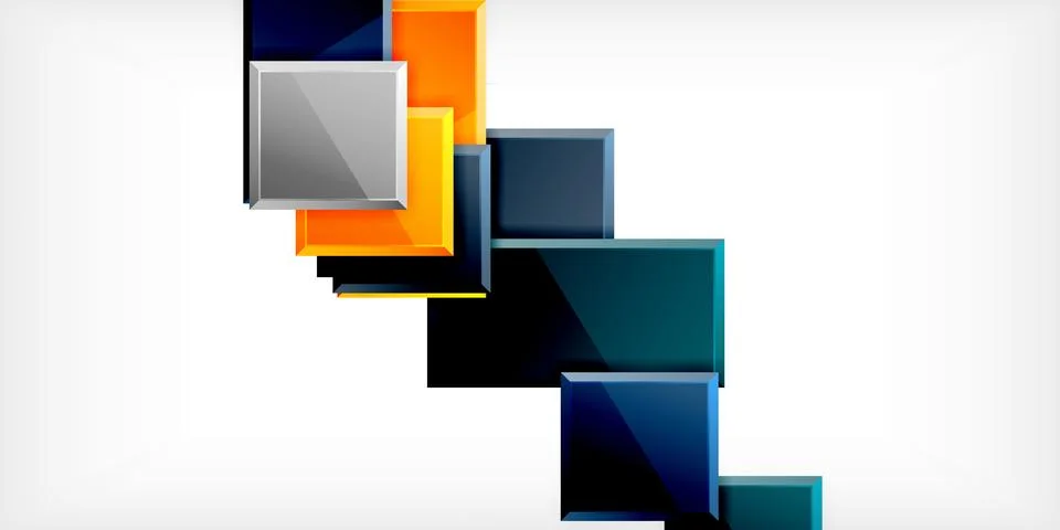 Colorful squares and rectangles. Vector Illustration For Wallpaper, Banner 스톡 일러스트
