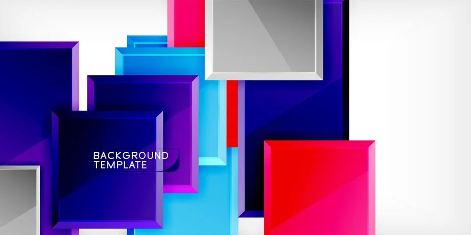 Colorful squares and rectangles. Vector Illustration For Wallpaper, Banner Illustrazione stock