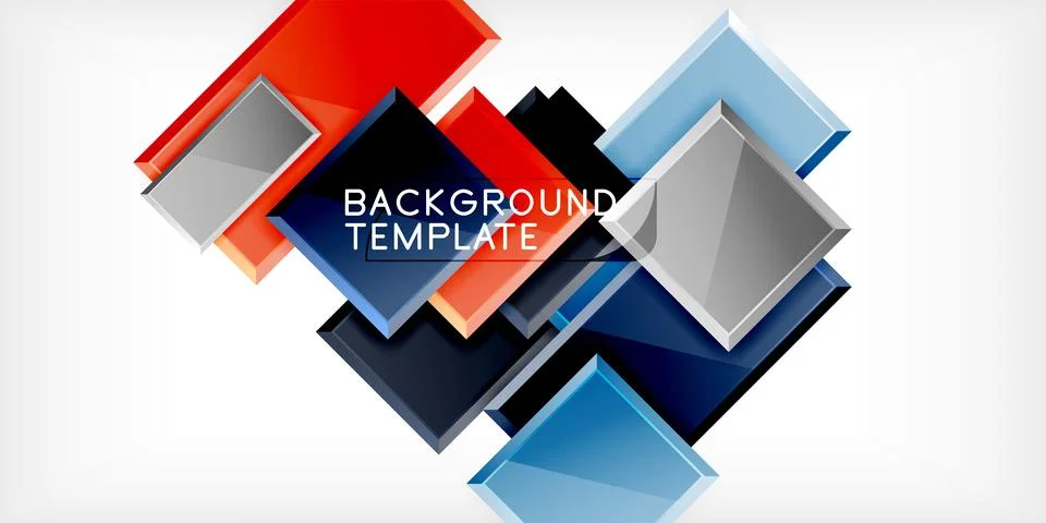 Colorful squares and rectangles. Vector Illustration For Wallpaper, Banner Illustrazione stock