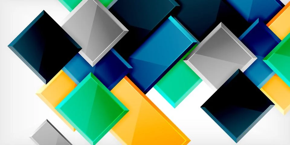 Colorful squares and rectangles. Vector Illustration For Wallpaper, Banner Illustrazione stock
