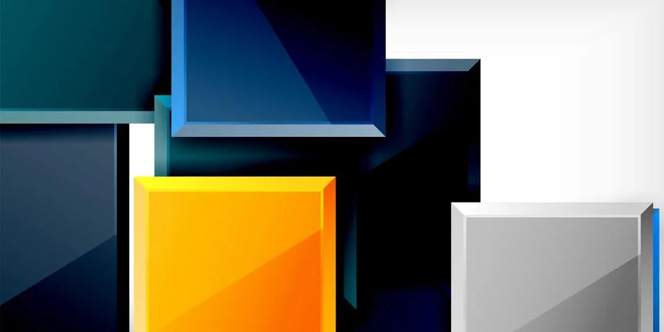 Colorful squares and rectangles. Vector Illustration For Wallpaper, Banner Illustrazione stock