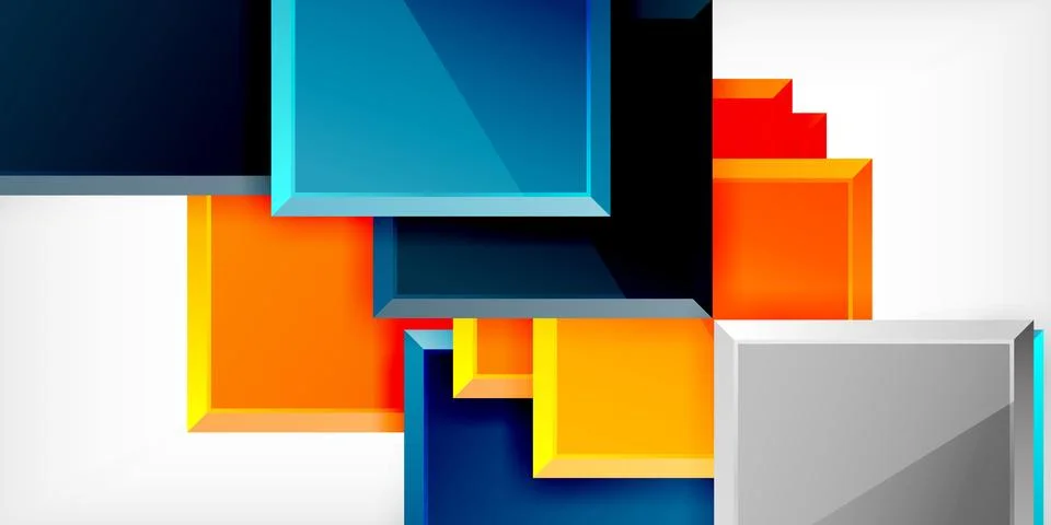 Colorful squares and rectangles. Vector Illustration For Wallpaper, Banner Illustrazione stock
