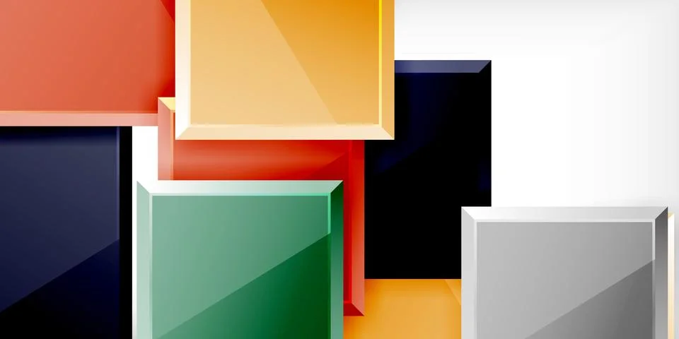 Colorful squares and rectangles. Vector Illustration For Wallpaper, Banner Illustrazione stock