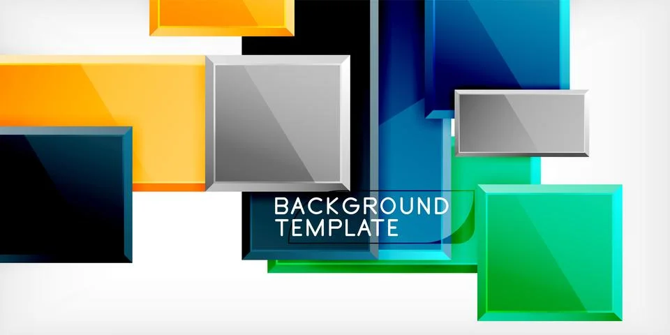 Colorful squares and rectangles. Vector Illustration For Wallpaper, Banner Illustrazione stock