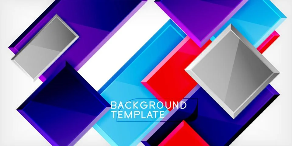 Colorful squares and rectangles. Vector Illustration For Wallpaper, Banner Illustrazione stock