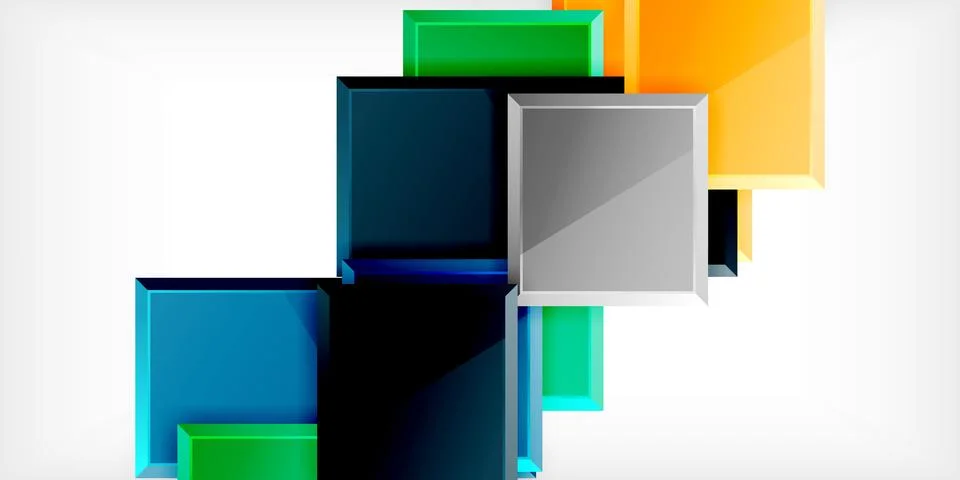 Colorful squares and rectangles. Vector Illustration For Wallpaper, Banner 스톡 일러스트
