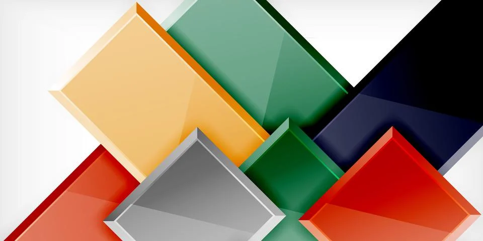 Colorful squares and rectangles. Vector Illustration For Wallpaper, Banner Illustrazione stock