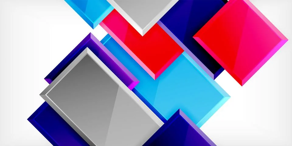 Colorful squares and rectangles. Vector Illustration For Wallpaper, Banner Illustrazione stock