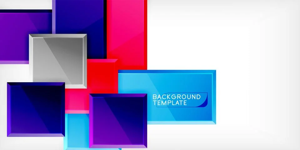 Colorful squares and rectangles. Vector Illustration For Wallpaper, Banner Illustrazione stock