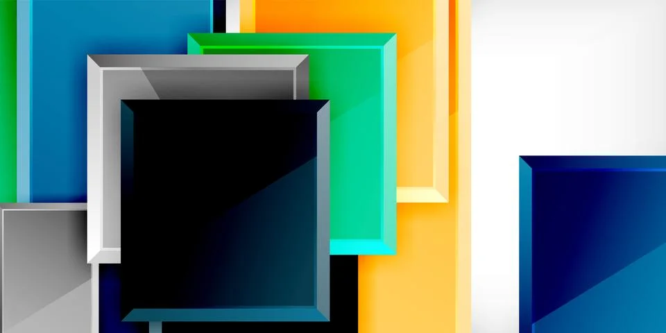 Colorful squares and rectangles. Vector Illustration For Wallpaper, Banner Illustrazione stock