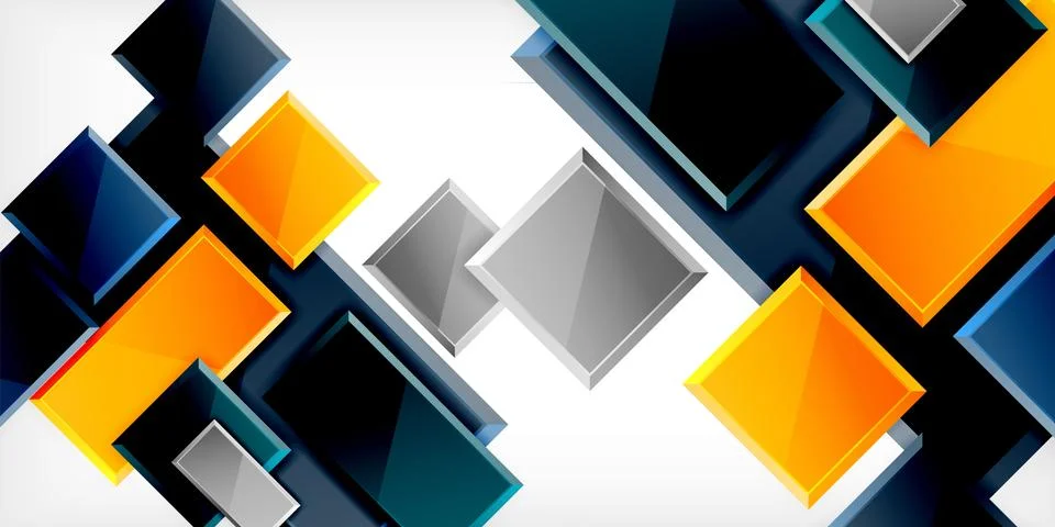 Colorful squares and rectangles. Vector Illustration For Wallpaper, Banner Illustrazione stock