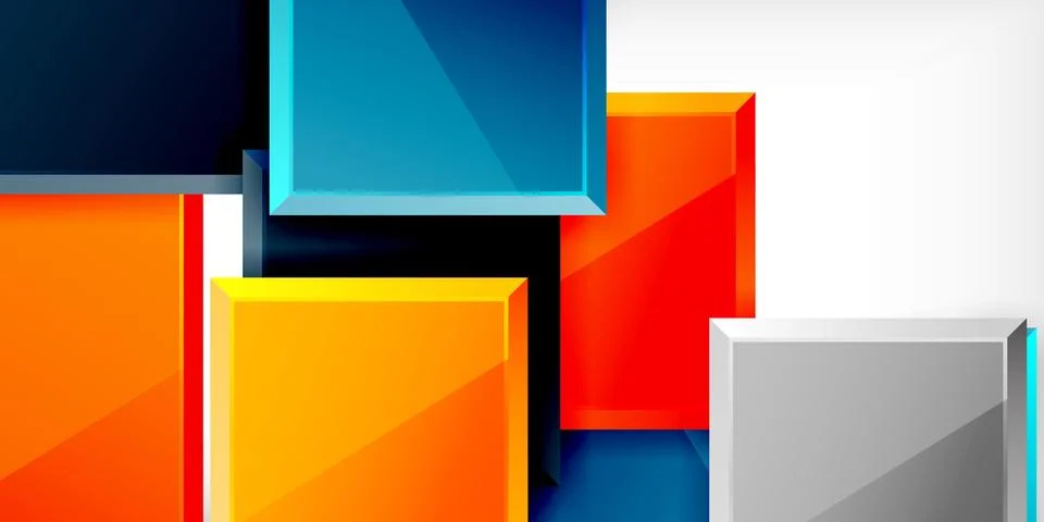 Colorful squares and rectangles. Vector Illustration For Wallpaper, Banner 스톡 일러스트