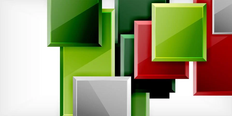 Colorful squares and rectangles. Vector Illustration For Wallpaper, Banner Illustrazione stock