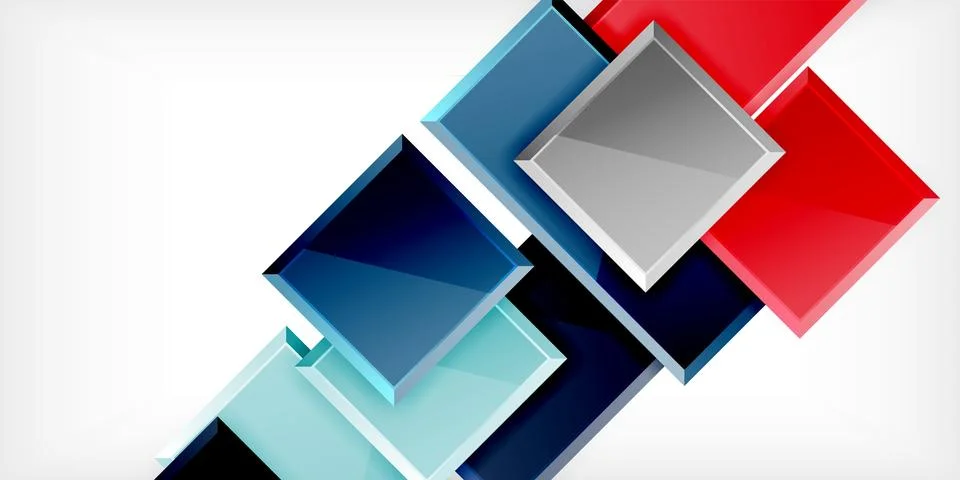 Colorful squares and rectangles. Vector Illustration For Wallpaper, Banner Illustrazione stock
