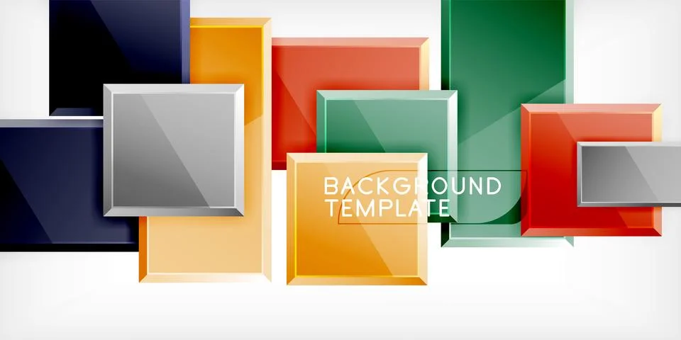 Colorful squares and rectangles. Vector Illustration For Wallpaper, Banner Illustrazione stock
