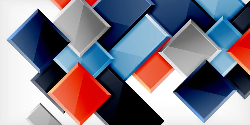 Colorful squares and rectangles. Vector Illustration For Wallpaper, Banner Illustrazione stock