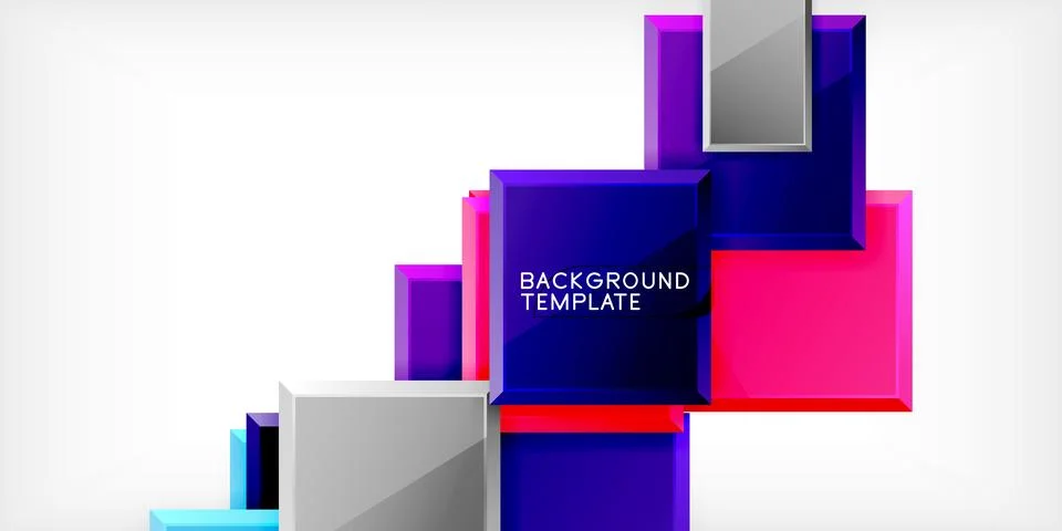 Colorful squares and rectangles. Vector Illustration For Wallpaper, Banner Illustrazione stock