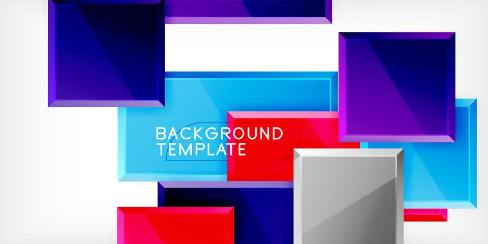 Colorful squares and rectangles. Vector Illustration For Wallpaper, Banner Illustrazione stock
