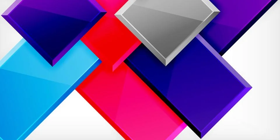 Colorful squares and rectangles. Vector Illustration For Wallpaper, Banner Illustrazione stock