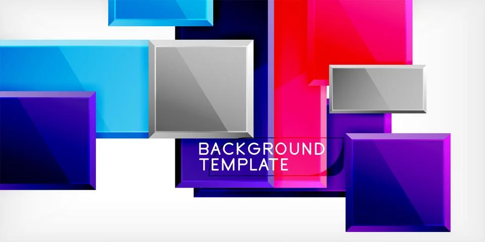 Colorful squares and rectangles. Vector Illustration For Wallpaper, Banner 스톡 일러스트