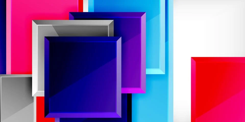 Colorful squares and rectangles. Vector Illustration For Wallpaper, Banner 스톡 일러스트